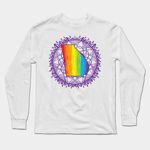 Georgia Mandala Pride Long Sleeve T-Shirt by Manfish Inc.